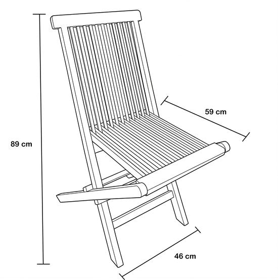 AXI Mina Teak Tuinstoelen – Set van 2 – Opklabare Teakhouten Tuinstoelen voor Buiten – Comfortabele Stoelen – Geschikt voor Tuin en Terras