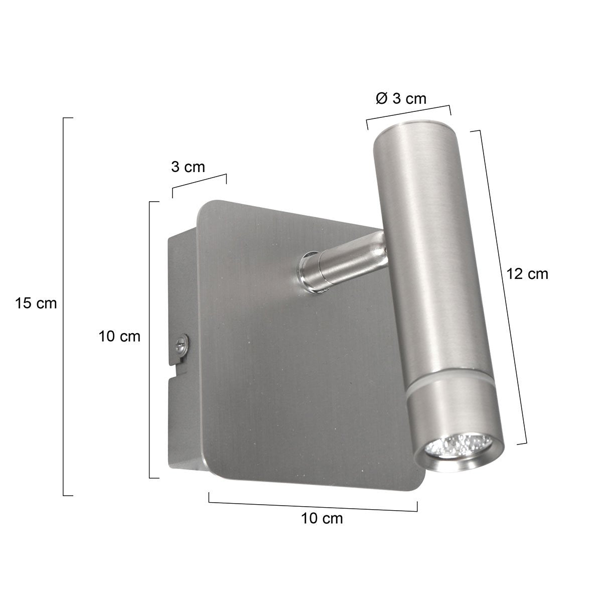 Wandlamp Volari 4712ST stalen LED spot met leescomfort, draaibaar en kantelbaar, Steinhauer, modern design 500 lumen