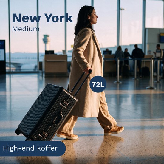 TRVLMORE Premium Reiskoffer - 72 L - Dubbel TSA-slot - Zwart