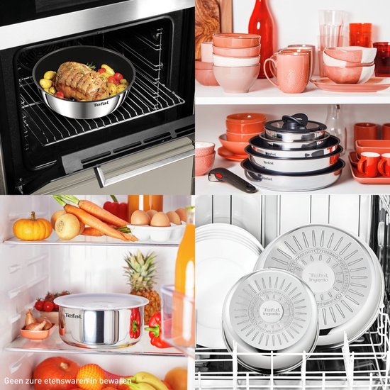 Tefal Ingenio Emotion - Pannenset - 20-delig - Inductie - Stapelbaar - Afneembare Handgreep - Ruimtebesparend