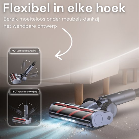 Vesora® 3-in-1 Steelstofzuiger Draadloos zonder Zak - BASIC - Draadloze Stofzuiger - Kruimeldief Snoerloos - Vacuum Cleaner - Handstofzuiger - Stofzuiger Steel met Hepa Filter - Stofzuiger Huisdieren - Zakloze Stofzuiger
