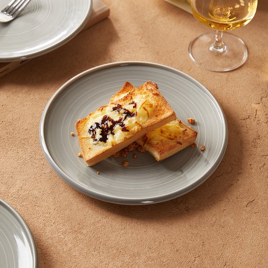 Dinerborden set van 4 (Ø21,8cm / 8,5inch), Bordenset, Ontbijtborden, Dessertborden, serviesset 4 persoons, Geschikt voor restaurants, Horeca, Feest, familiefeesten, banketten en picknicks, Magnetron-vaatwasserbestendig, Keramiek