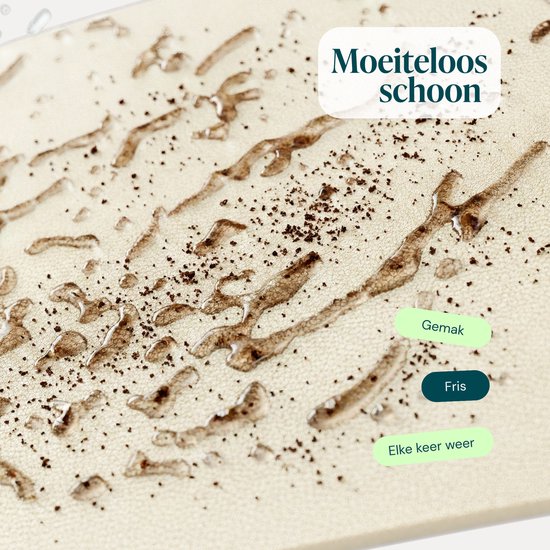 Castagnola Kunstlederen Onderzetters – Onderzetters voor Glazen – Design Onderzetters met Houder – Leren Onderzettersset met metalen houder – Leder – Set van 10 - Offwhite - 10x10cm