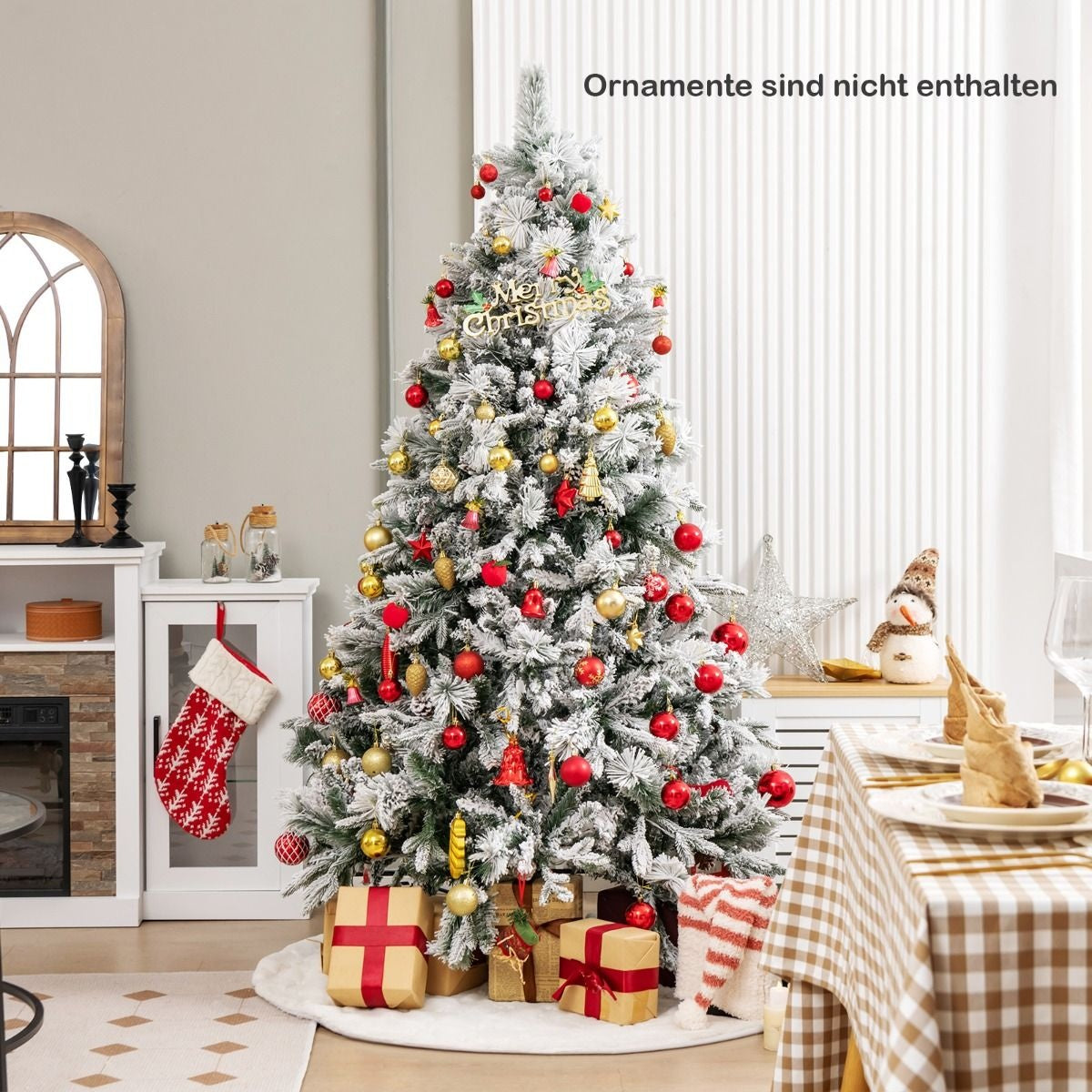 Coast Kunstkerstboom met Sneeuw en Kleurrijke LED-lampjes - 8 verschillende lichtmodi - 180cm