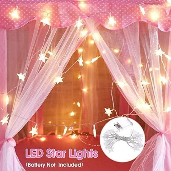 Fuegobird Speeltent Voor Kinderen - prinses kasteel - Game Tent - Indoor en Outdoor Games - Wordt geleverd met led-verlichting - Roze