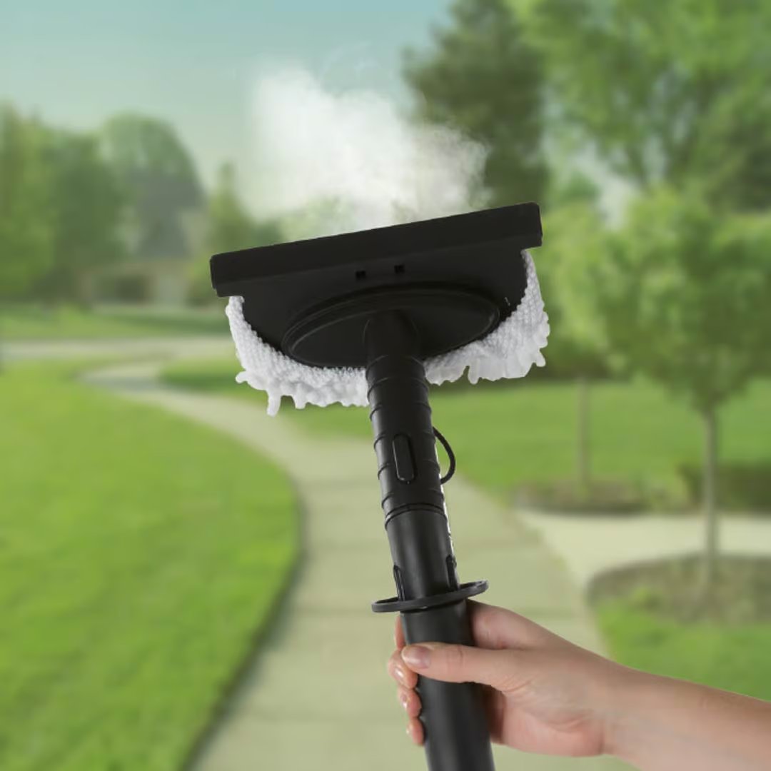 Livington Steam Twister Pro Kit - Groot Opzetstuk voor Gevoelige Oppervlakken - Inclusief Raamreiniger - Wasbare Microvezelpads