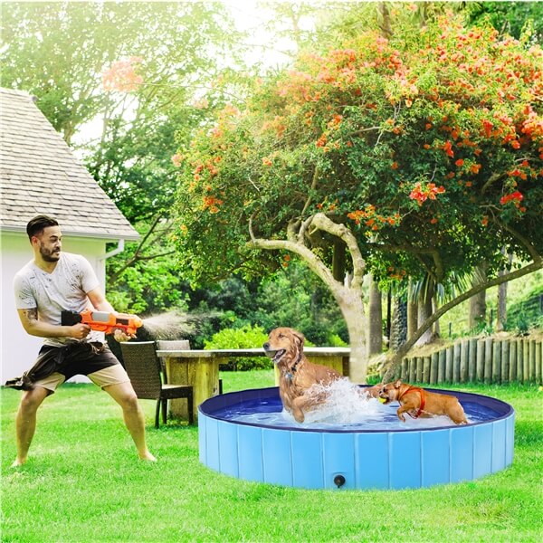 Yaheetech Opvouwbaar Hondenzwembad 100/120/140/160 x 30 cm – Antislip Badkuip voor Honden
