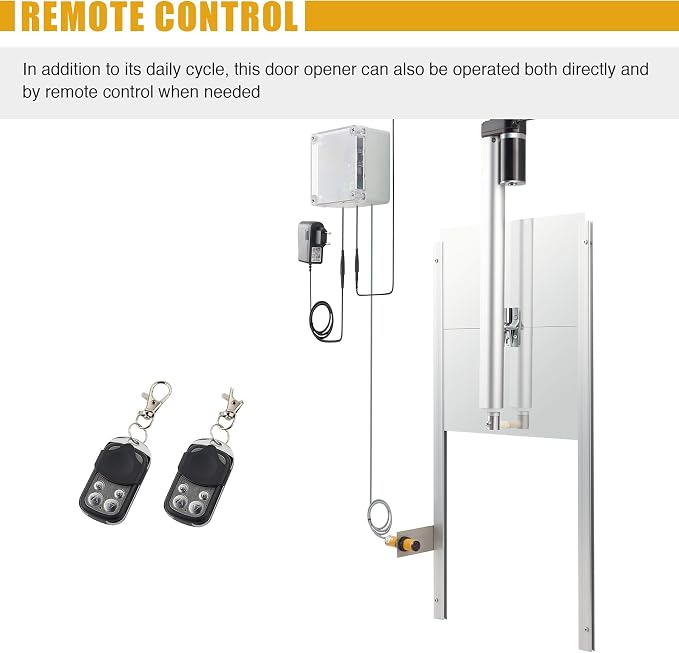 CO-Z Automatische Kippenluik met Tijdklok - Zilver - 60 x 30 cm - Infraroodsensor - Afstandsbediening tot 40 m - IP44 - Aluminium