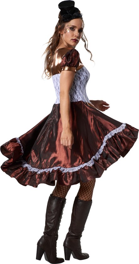 Dressforfun Steampunk lady S - verkleedkleding kostuum halloween verkleden feestkleding carnavalskleding carnaval feestkledij partykleding - 302300