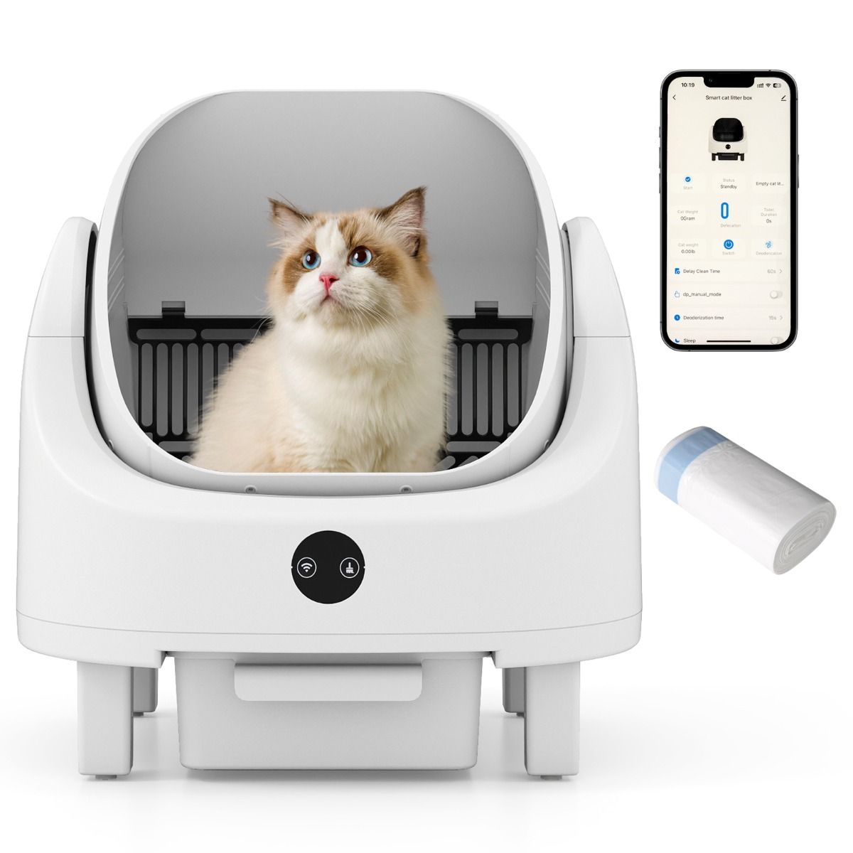 Coast Automatische Zelfreinigende Kattenbak - App-bediening - Veiligheidssensoren - Wit
