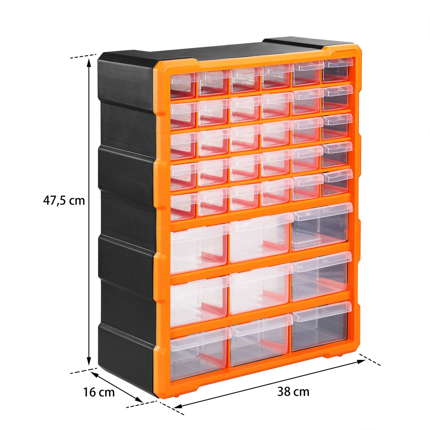 Monzana Assortimentskast 39 Lades 47,5x38x16cm Scheidingswanden tot 72 Vakken