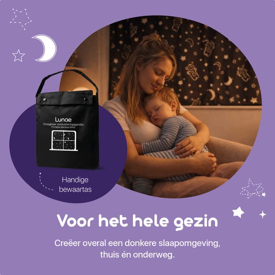 Lunae Draagbaar Verduisteringsgordijn met Zuignappen - 200x130cm - Verduisteringsdoek Zwart - 100% Verduisterende Blackout Curtain - Alternatief voor verduisterend raamfolie - Verduisterende Gordijnen