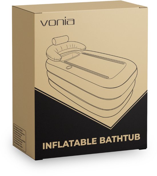 Vonia oplaasbaar bad - opvouwbaar bad - ligbad - zitbad - volwassenen - zwart