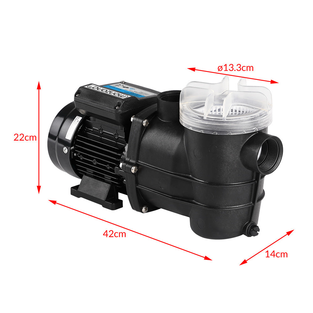 Monzana Filterpomp + Voorfilter - 9.960 l/u 400 W IPX5 – Zwart