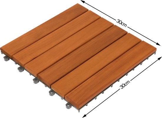 Terrastegel Acaciahout - 30x30cm Plug In Systeem - FSC® gecertificeerd