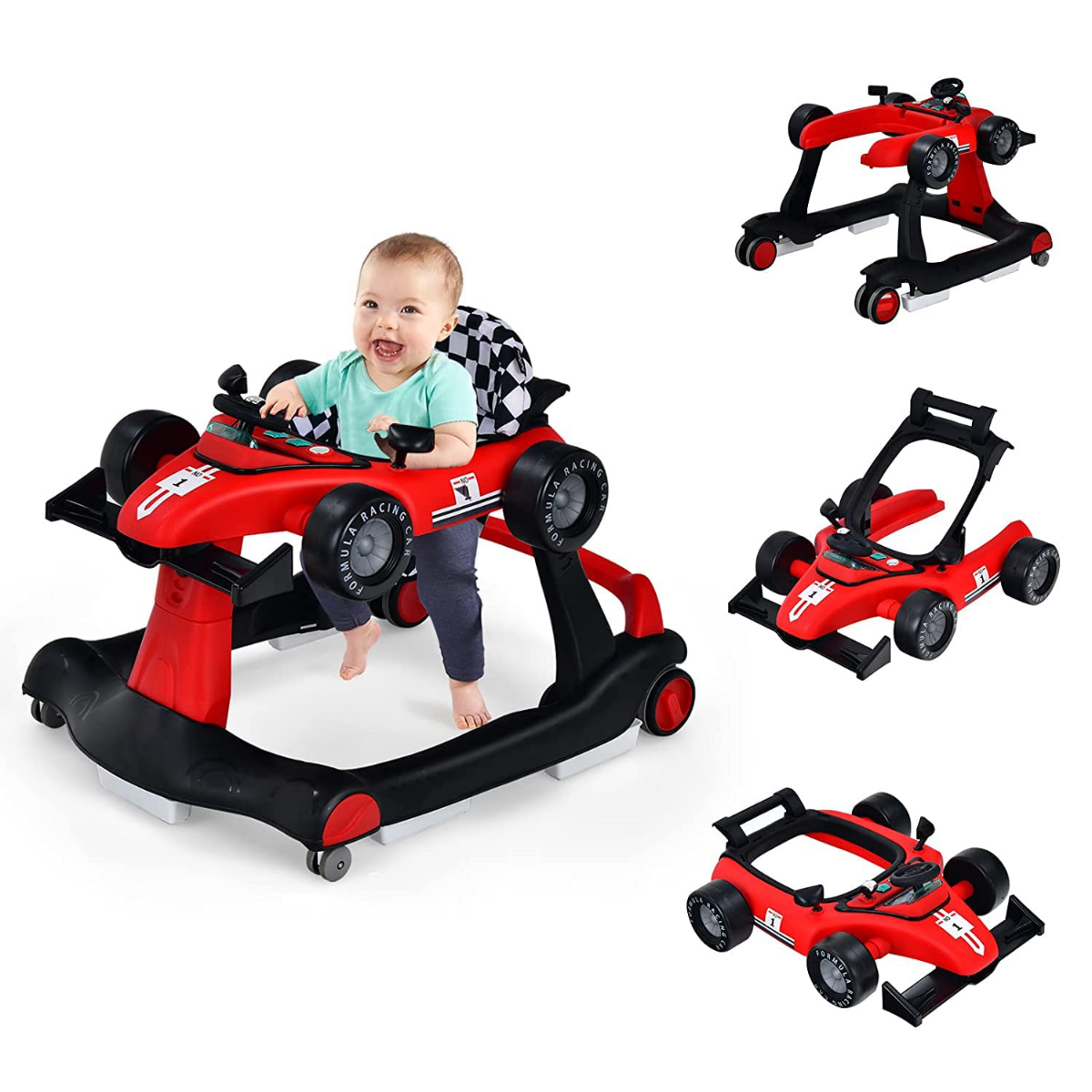 Coast Loopwagen - 4-in-1 - Max. 15 - Rood / Zwart