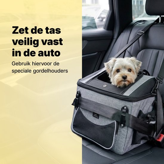 Jake en Jacky Hondenfietsmand - Fietsmand Hond Voorop - Hondenmand Fiets - Autostoel Hond - Kleine Hond max 8 kg - 39x28x34 cm