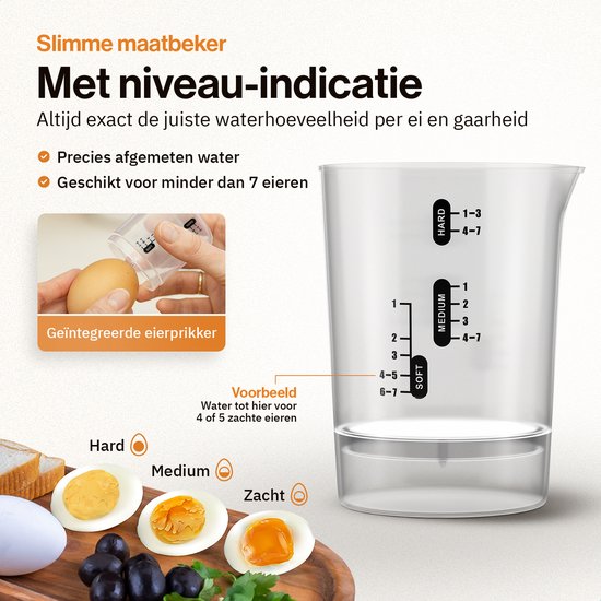 Veltrion Elektrische Eierkoker - Kook tot 7 Eieren - Koken, Pocheren, Roerei & Omelet - Incl. Timer en Slimme Maatbeker - Vaatwasserbestendig - Blauw