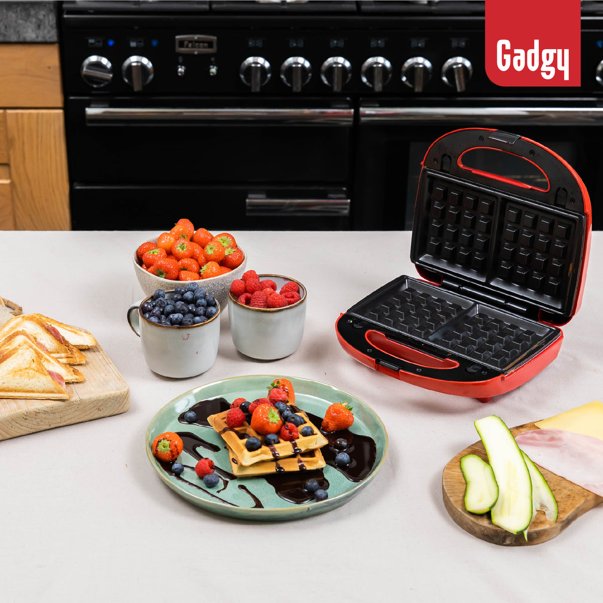 Gadgy 3 in 1 Tosti Apparaat - Met 3 Verwisselbare Platen - 750 Watt