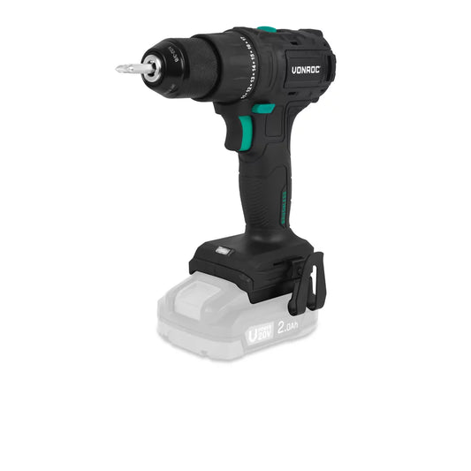 VONROC PRO Accuboormachine 20V – 40 Nm – Brushless motor - 17 schroefstanden + boorstand - Incl. 2 bits - Excl. Accu en snellader