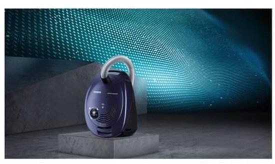 Siemens VS06A111 SynchroPower Stofzuiger met zak – Compact – 600 W – 4L stofzak – Blauw/Zwart