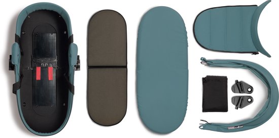 Babyzen YOYO Reiswieg, Aqua - De reiswieg bevat een dikke dubbel matras, ventilerend kuipje & zonnekap - Vereist een YOYO2 frame (apart verkrijgbaar)