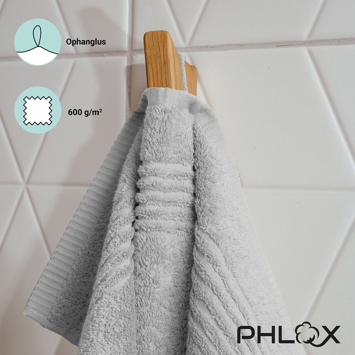 PHLOX Supreme Handdoeken 50x100 cm - Set van 6 - Zware Katoenen Handdoeken Lichtgrijs