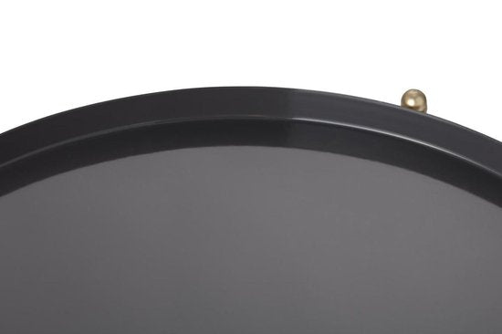 LIFA LIVING Bijzettafel Modern - Grijs & Gouden Koffietafel - Rond - Metaal - Voor Woonkamer, Slaapkamer of Kantoor - 37,5 x 47,5 cm