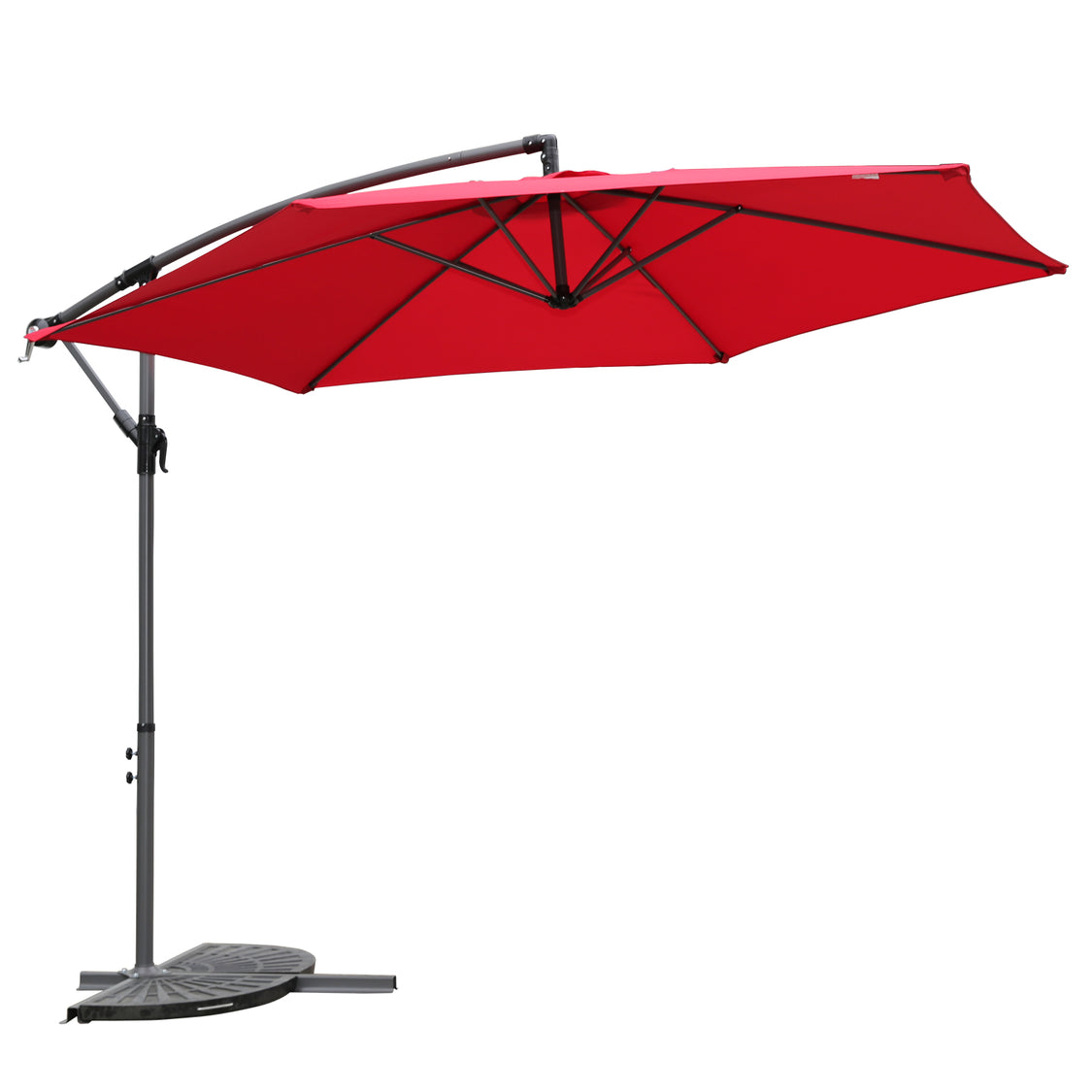 Angel Living Zweefparasol 300 cm - Kurbelparasol met Kantelfunctie - Rood