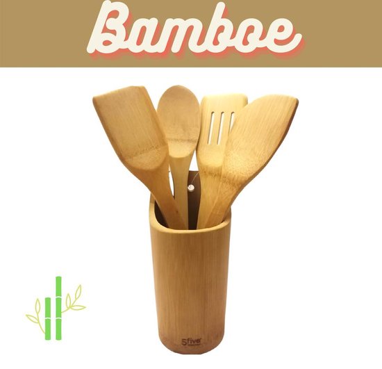 Bamboe Keukenset  - Spatels – Lepels – Pollepel - 4 delig