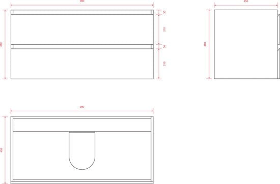 Mirlux Badkamermeubel Warm Eiken 100 cm - Wastafel Wit - Badmeubel set - Wastafelmeubel Warm Eiken