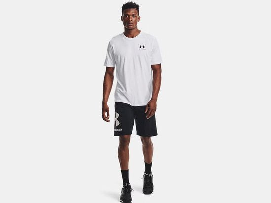 Under Armour UA M SPORTSTYLE LC SS-WHT Heren Sportshirt - Wit - Zwart