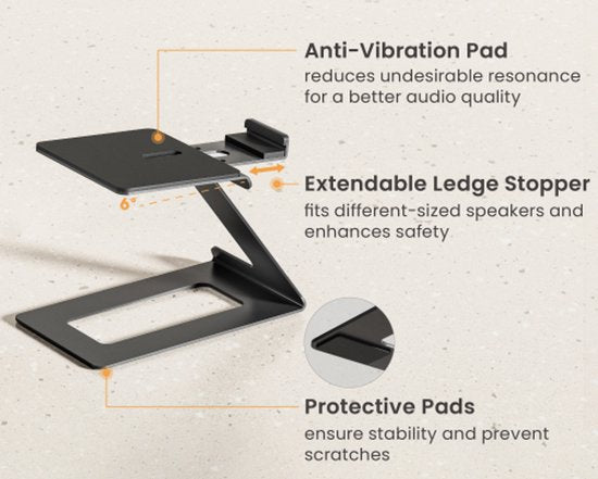 Speakerstandaard bureau - luidsprekerstandaard - set van 2 stuks