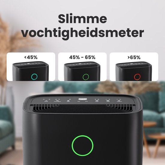 Auronic Luchtontvochtiger - Compact Series - 20L per dag - Was-droog functie - Slaapkamer, Badkamer en Woonkamer - Vochtvreter voor in Huis - Zwart