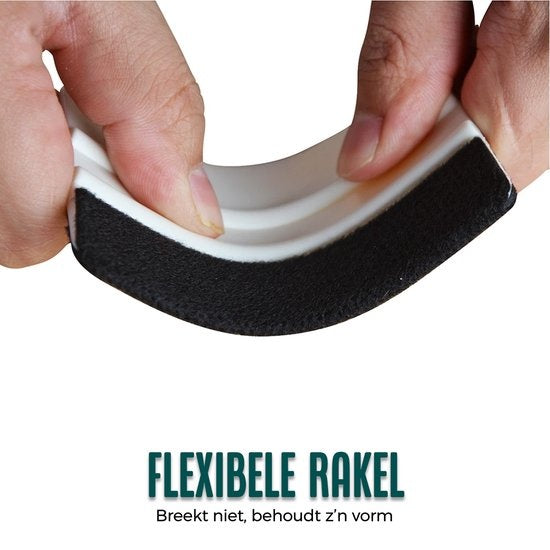 Homewell® Rakel met vilt en folie mes - Rubberen Squeegee (Toolset voor raamfolie, carwrap, plakfolie, keuken wrappen) 10x7,5cm