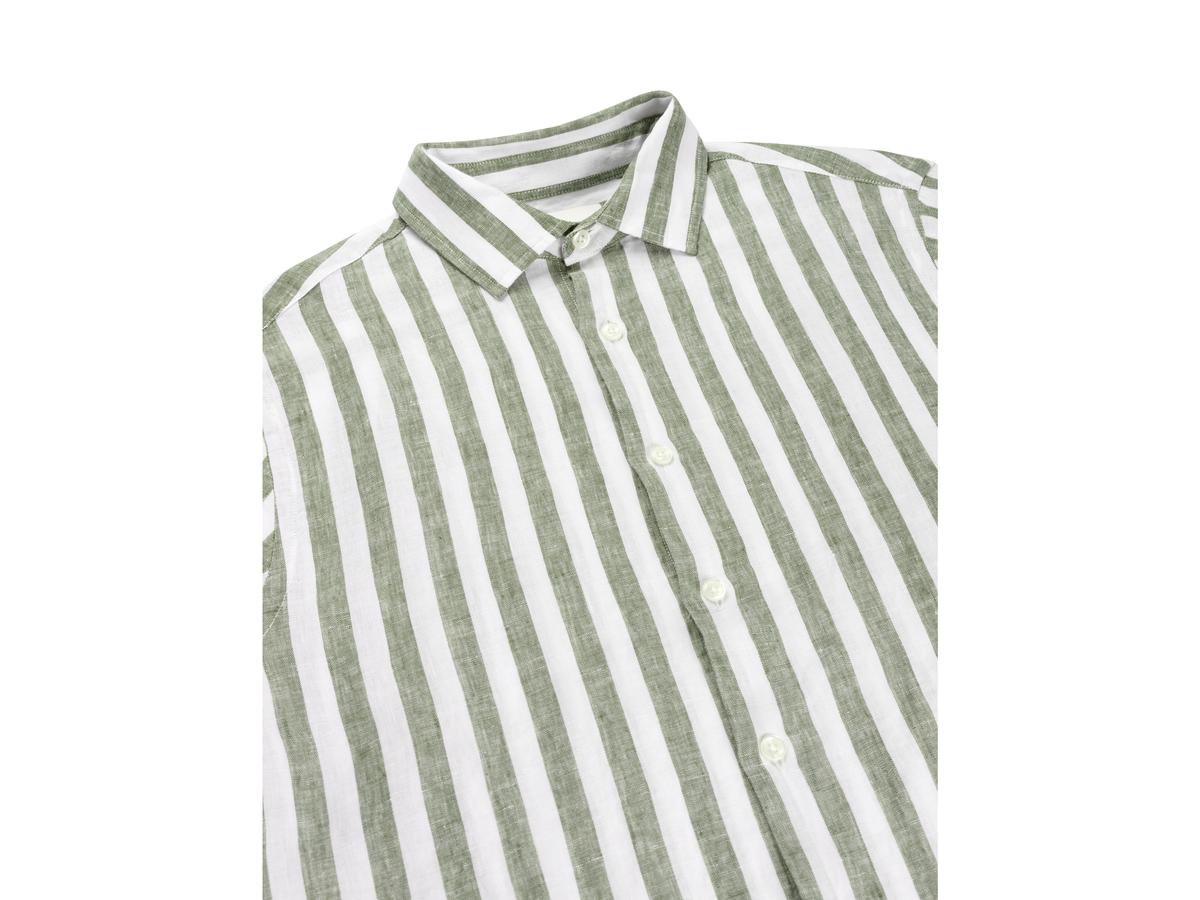 Van Harper Linnen Overhemd - Regular Fit - maat M - Leaf Green Stripe