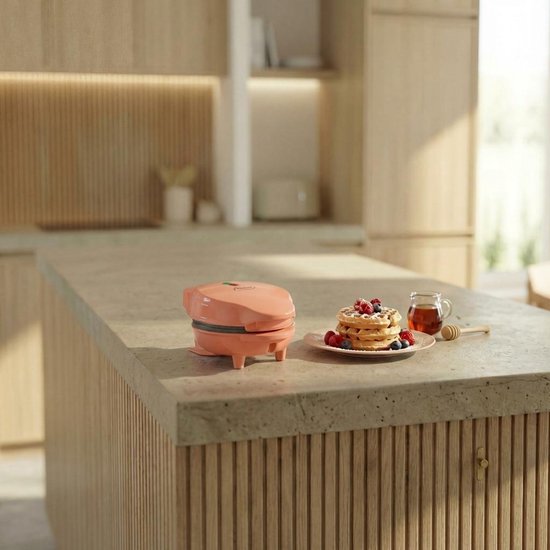 Bestron Wafelijzer - AMW500PE - 550W - Mini wafel - Anti aanbaklaag - Oranje