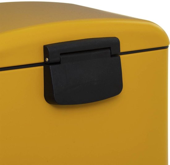 5Five Prullenbak/pedaalemmer - geel - metaal - 30 liter - 34 x 32 x 61 cm - keuken