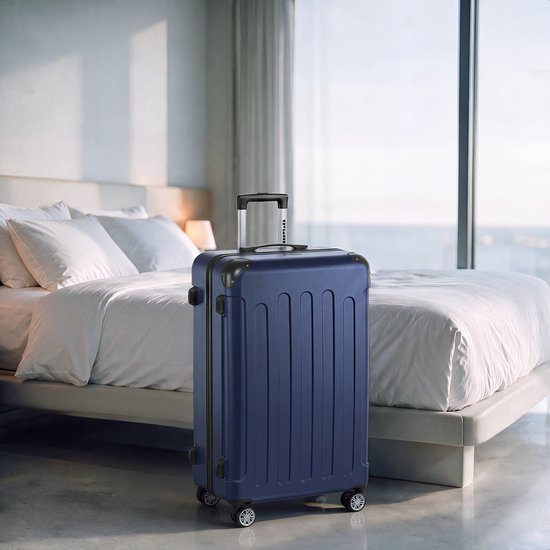 TRVLMORE Reiskoffer 110L – Hardcase ABS – 360° Wielen – 3-Cijferig Slot – Donkerblauw
