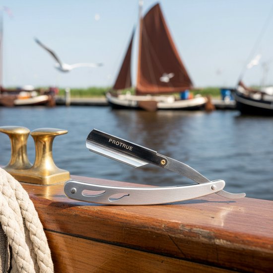 ProTrue Barbiersmes met 100 Scheermesjes - Shavette Open Scheermes - Klassiek Kappersmes - Safety razor - Straight Razor