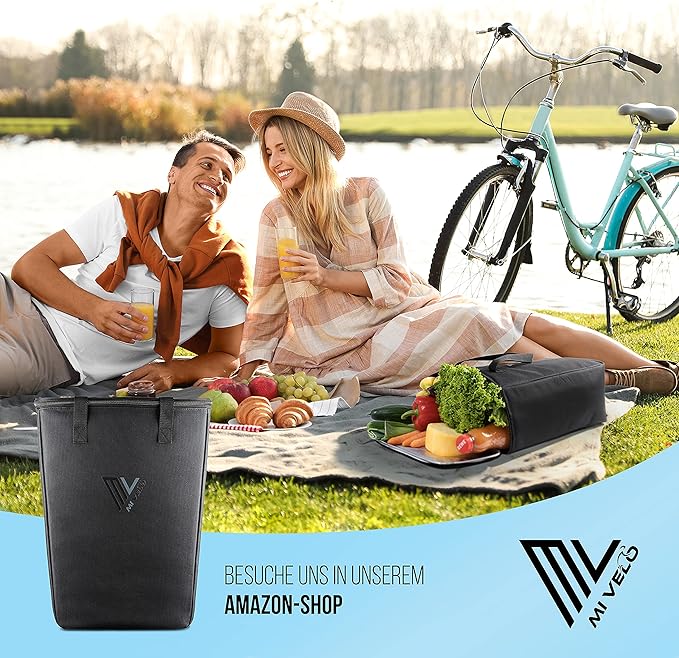 MIVELO Fietskoeltas  - Opvouwbaar Inzetstuk voor Bagagedrager - Polyester - Zwart - 15 L