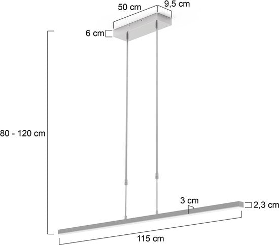 Steinhauer - hanglamp - Bande - staal - kunststof metaal - design lamp - LED - 3319ST
