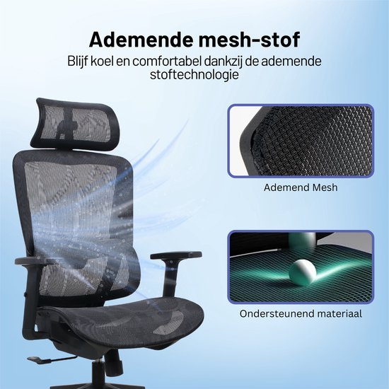 GAME HERO® Trader X1 Ergonomische Bureaustoel - Bureaustoel voor Volwassenen - 130KG - Zwart