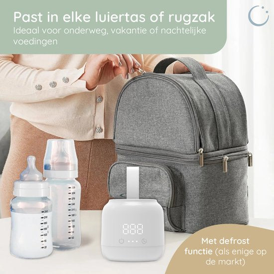 Numsy Velmi Zeer Draagbare Flessenwarmer Onderweg - Draadloos - Incl 4 Adapters