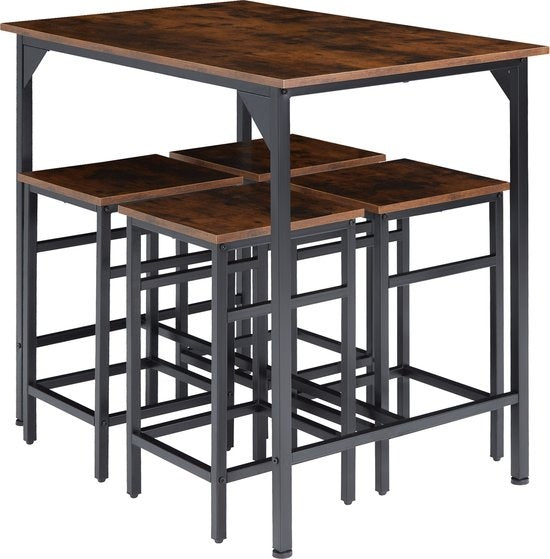 tectake - bistrotafel Set / bartafel set Edinburgh industrial dark – 404306