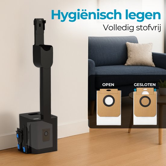 Sanovy AutoDock X28 Steelstofzuiger met Leegstation - Draadloos - Op Accu - 350W - 28Kpa - Met Opzetstukken - Draadloze Stofzuiger Zonder Zak