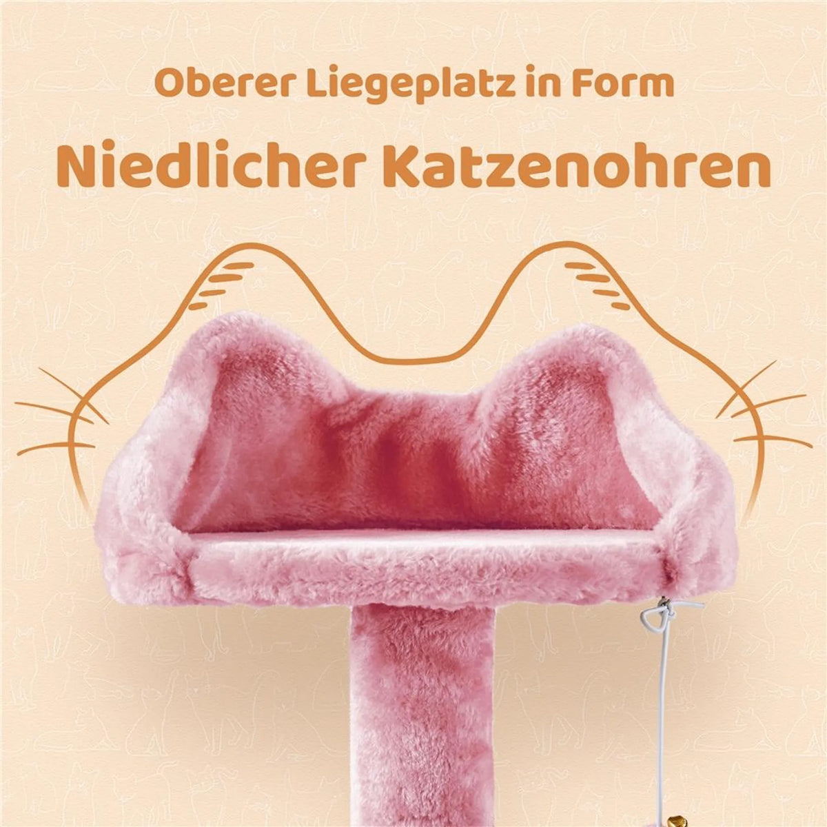 Yaheetech Grote Krabpaal met 5 Verdiepingen 146 cm – Sfeervol Roze – Sisal en Pluche