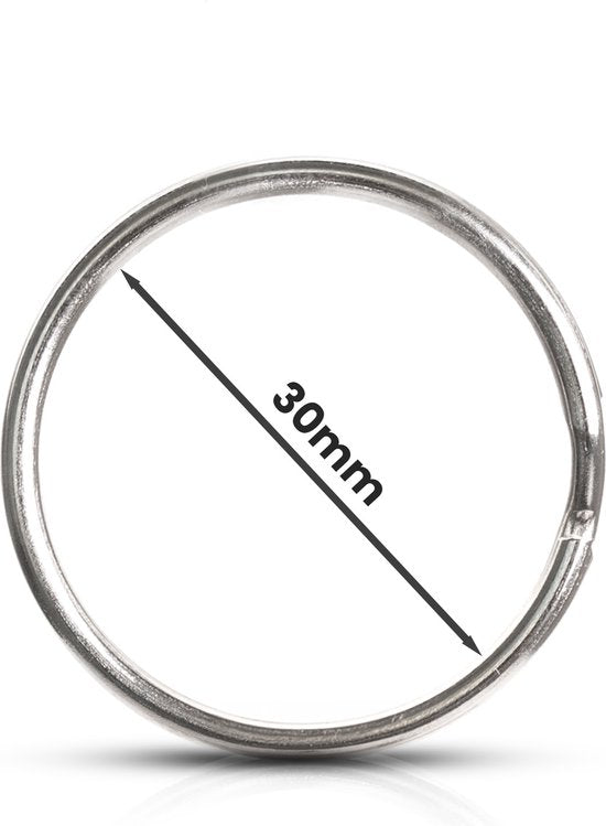 Sleutelringen – 30 mm – Ringen – Sleutelhanger Ringen – 50 Stuks – Zilver