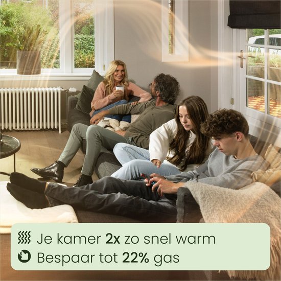 SpeedComfort Radiator Ventilator Mono Set - Energiezuinig – 2x Sneller Warm - Tot 22% energiebesparing – Simpel te plaatsen – Fluisterstil - Nederlands product - Wit