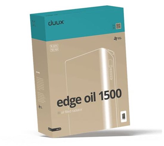 Duux – Edge Smart Olieradiator – 1500W – Grijs Staal – Met App-besturing & Timer – Voor Ruimtes tot 20 m² – Geruisloos & Energiezuinig – Modern Design